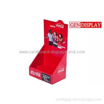 Retail Paper Counter Top Display Stands Red / Purple For Co